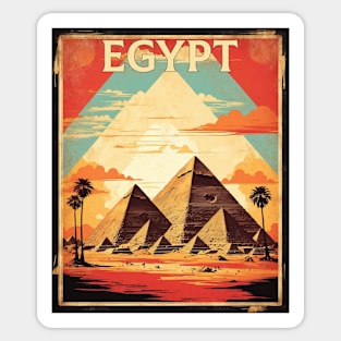 Egypt Pyramids of Giza Vintage Poster Travel Tourism Sticker